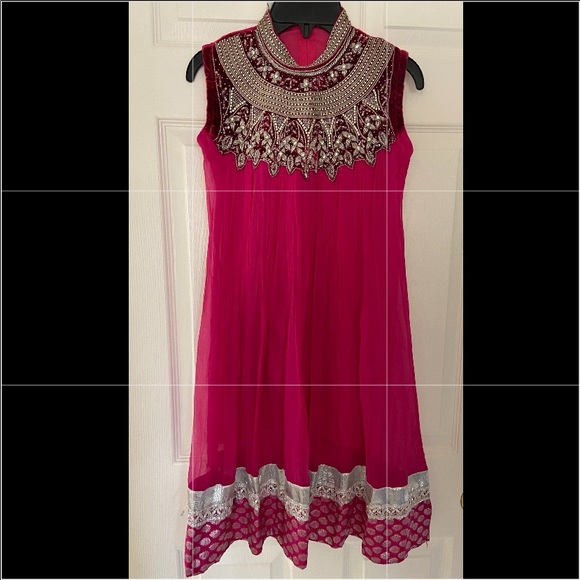 kids fancy pink shalwar kameez - Picture 1 of 4
